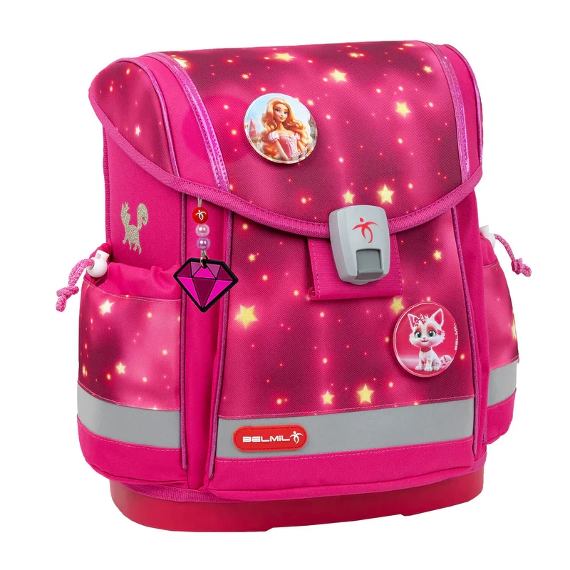 Belmil Pink Star Ortopedik Mıknatıslı Okul Çantası Pembe Yıldız 405-78/AG