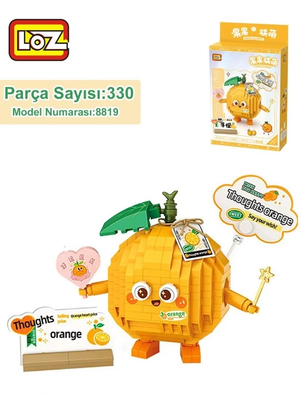 Vagon Life LOZ Micro Block Serisi Sevimli Portakal 350 Parça Oyuncak Yapım Seti FFLZ-8819