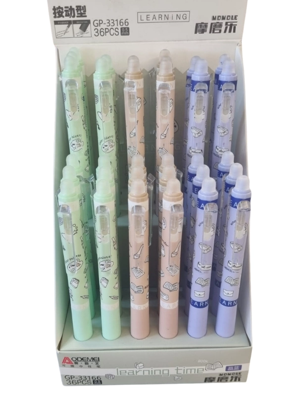 Silinebilir Silgili Basmalı ve Desenli Tükenmez Kalem  GP-33166