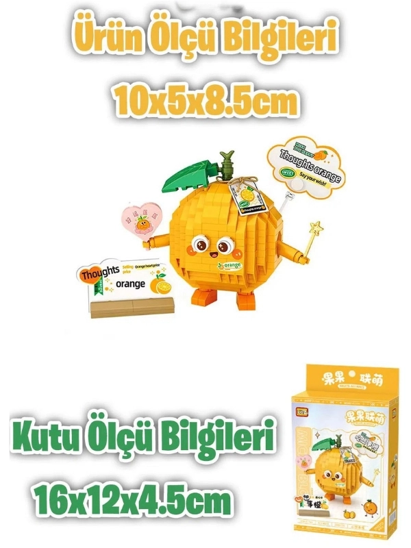 Vagon Life LOZ Micro Block Serisi Sevimli Portakal 350 Parça Oyuncak Yapım Seti FFLZ-8819