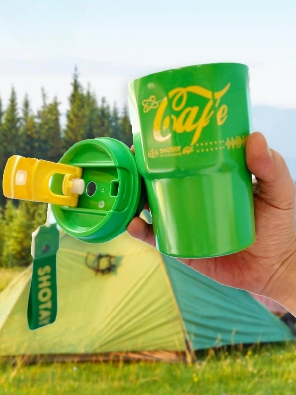 Vagon Life Shotay Çelik 450 ML Kahve Bardağı / Mug 6 Saat Sıcak/Soğuk Taşıma Askılı VGN-8135 Yeşil