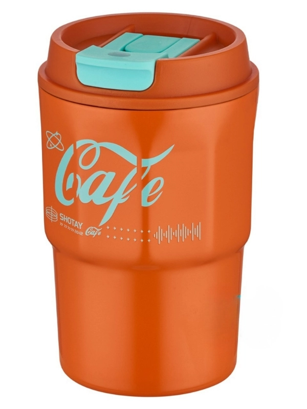 Vagon Life Shotay Çelik 450 ML Kahve Bardağı / Mug 6 Saat Sıcak/Soğuk Taşıma Askılı VGN-8135 Turuncu