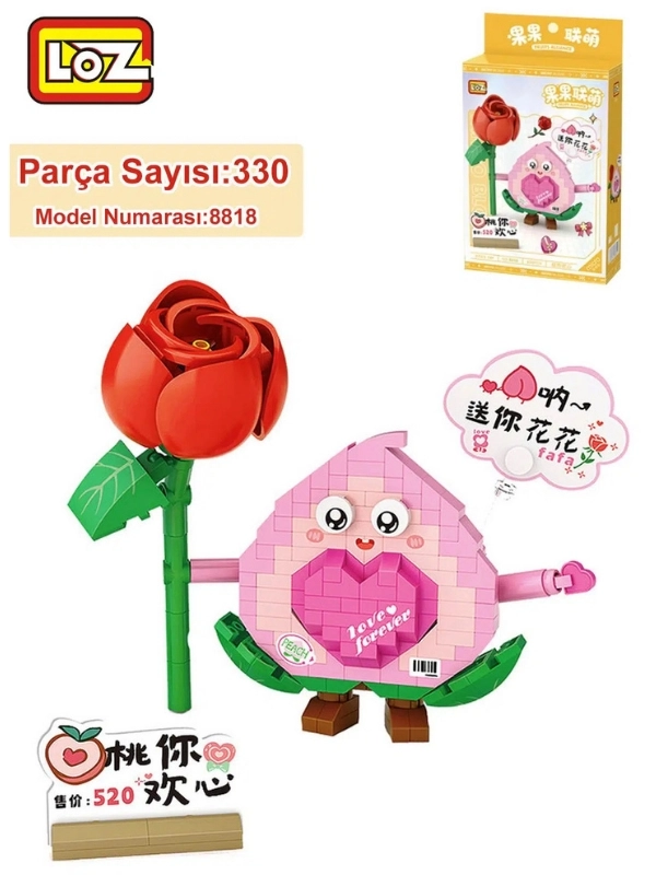 Vagon Life LOZ Micro Block Serisi Sevimli Çiçek 330 Parça Oyuncak Yapım Seti FFLZ-8818