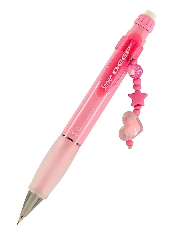 Serve Deep Charm 0.7 mm Versatil Mekanik Uçlu Kalem – Charm Aksesuarlı – Pembe  Candy Pink