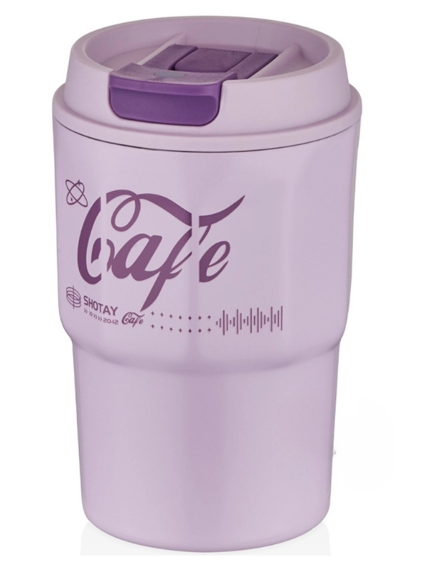 Vagon Life Shotay Çelik 450 ML Kahve Bardağı / Mug 6 Saat Sıcak/Soğuk Taşıma Askılı VGN-8135 Mor