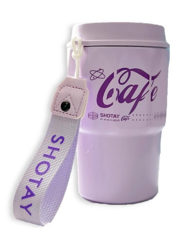 Vagon Life Shotay Çelik 450 ML Kahve Bardağı / Mug 6 Saat Sıcak/Soğuk Taşıma Askılı VGN-8135 Mor