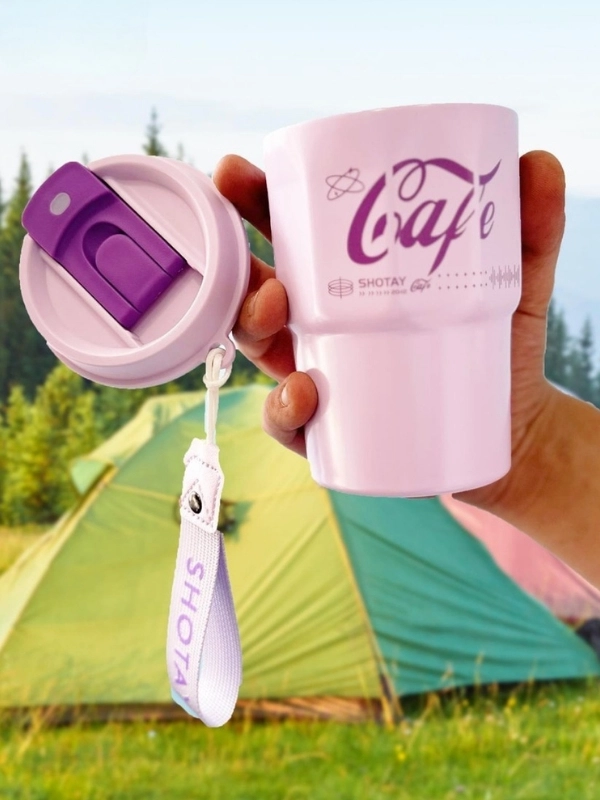 Vagon Life Shotay Çelik 450 ML Kahve Bardağı / Mug 6 Saat Sıcak/Soğuk Taşıma Askılı VGN-8135 Mor