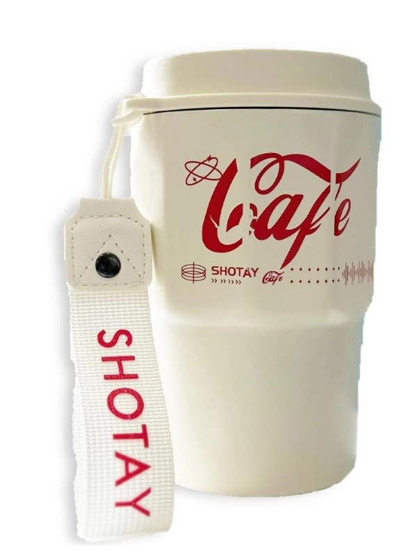 Vagon Life Shotay Çelik 450 ML Kahve Bardağı / Mug 6 Saat Sıcak/Soğuk Taşıma Askılı VGN-8135 Beyaz