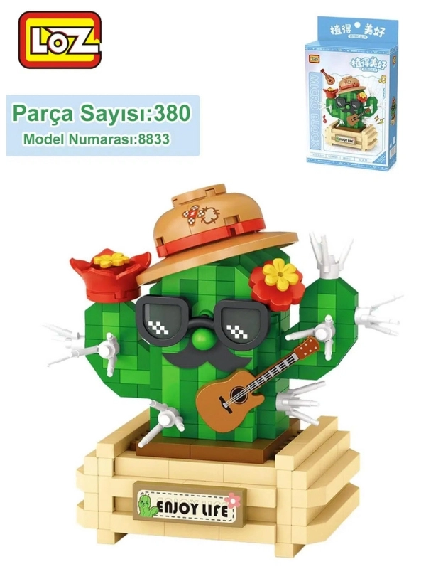 Vagon Life LOZ Micro Block Serisi Sevimli Kaktüs 380 Parça Oyuncak Yapım Seti FFLZ-8833
