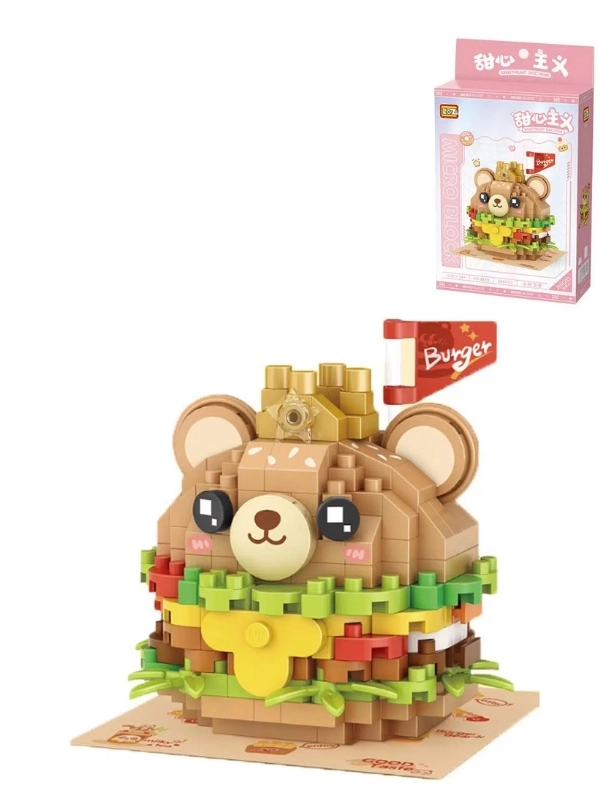 Vagon Life Loz Micro Block Serisi Sevimli Burger Lego Seti 260 Parça Oyuncak Yapım Seti FFLZ-8812