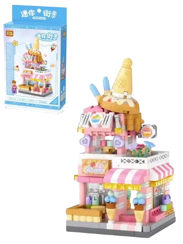 Vagon Life Loz Micro Block Serisi Dondurma Dükkanı Lego Seti 400 Parça Oyuncak Yapım Seti FFLZ-8813