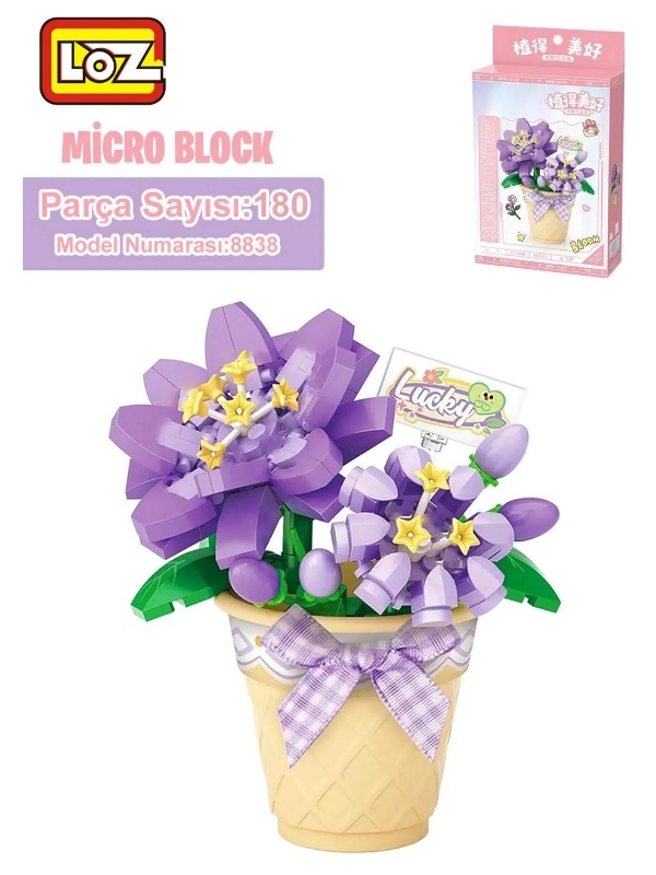 Vagon Life LOZ Micro Block Serisi Çiçek Buketi Lego Seti 180 Parça Oyuncak Yapım Seti FFLZ-8838