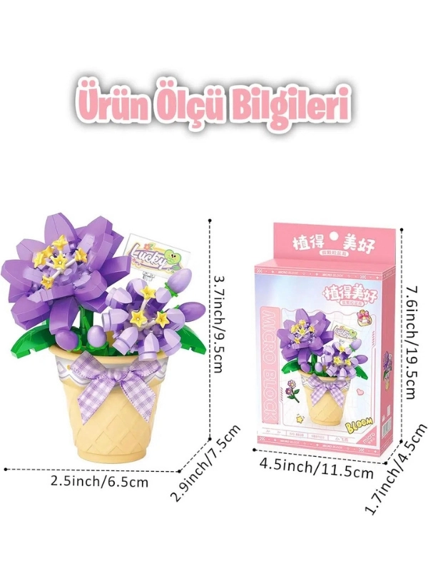 Vagon Life LOZ Micro Block Serisi Çiçek Buketi Lego Seti 180 Parça Oyuncak Yapım Seti FFLZ-8838