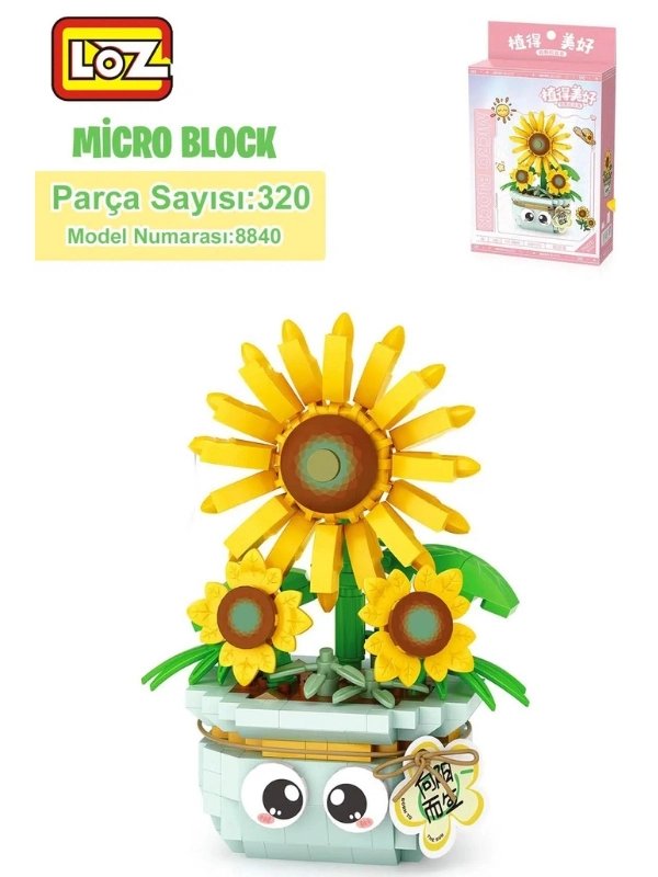 Vagon Life LOZ Micro Block Serisi Çiçek Buketi Lego Seti 320 Parça Oyuncak Yapım Seti FFLZ-8840
