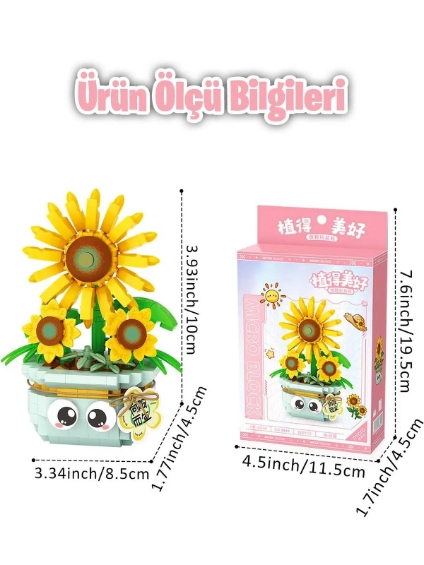 Vagon Life LOZ Micro Block Serisi Çiçek Buketi Lego Seti 320 Parça Oyuncak Yapım Seti FFLZ-8840
