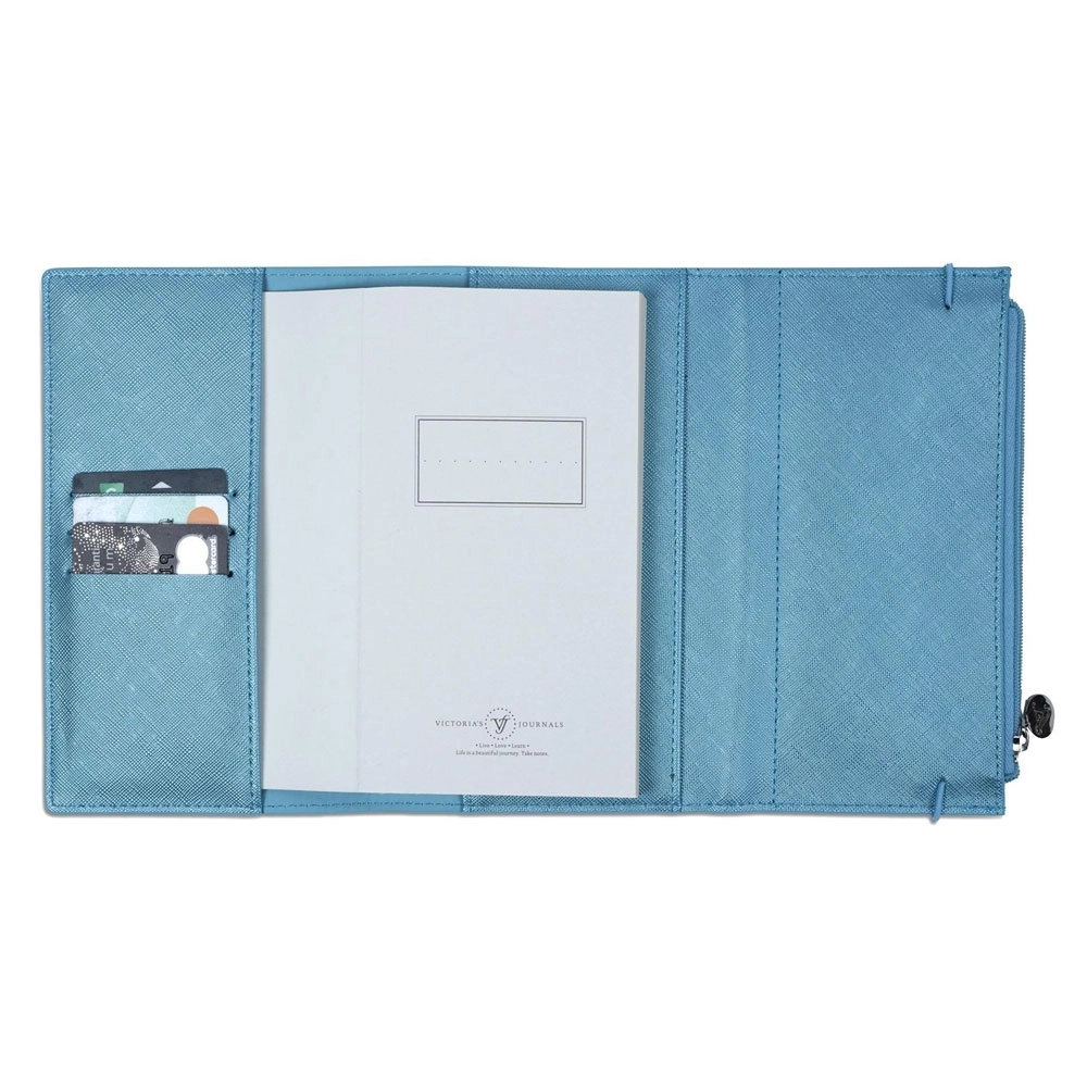 Victoria’s Journals Zipco Clutch 96 Yaprak Çizgili Defter Açık Mavi 7363