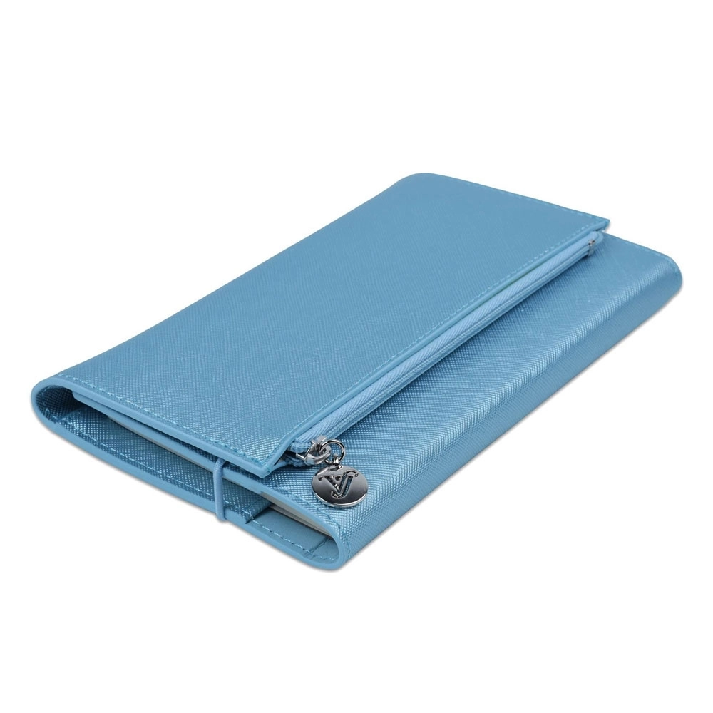 Victoria’s Journals Zipco Clutch 96 Yaprak Çizgili Defter Açık Mavi 7363