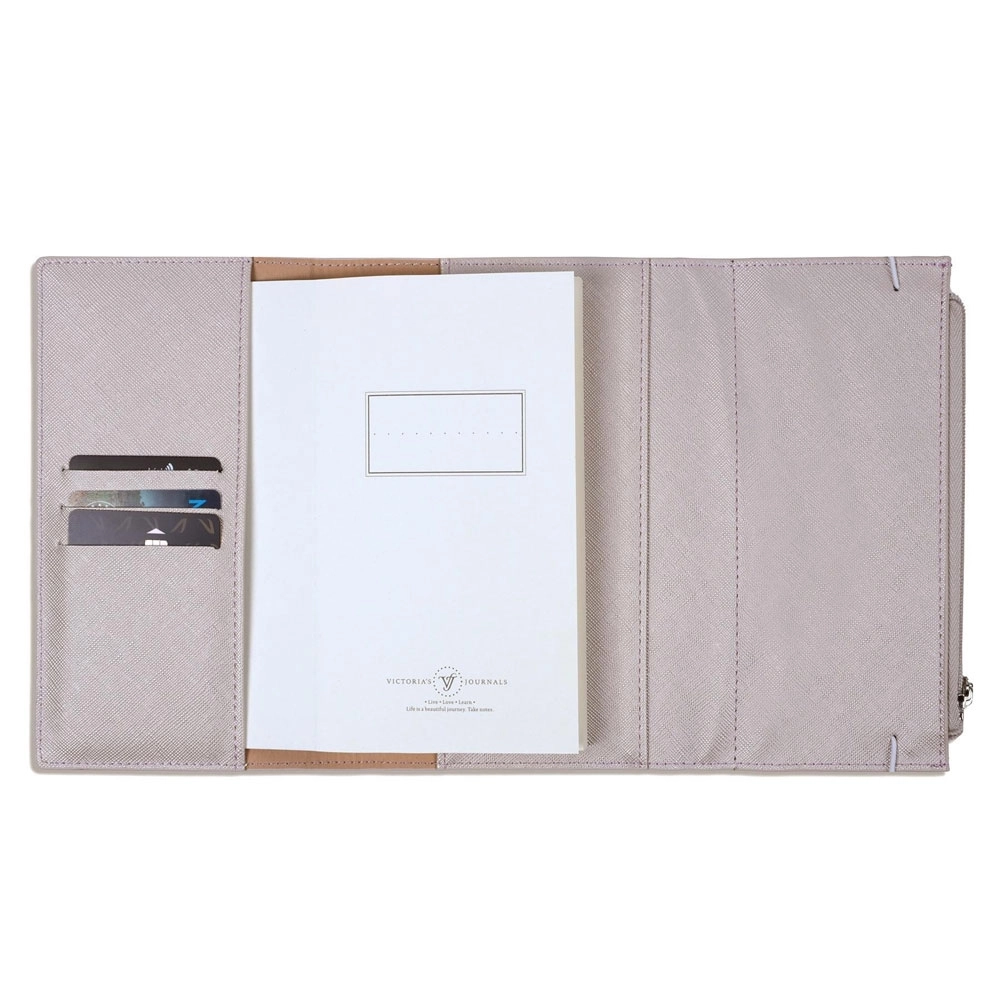 Victoria’s Journals Zipco Clutch 96 Yaprak Çizgili Defter Gümüş 7364