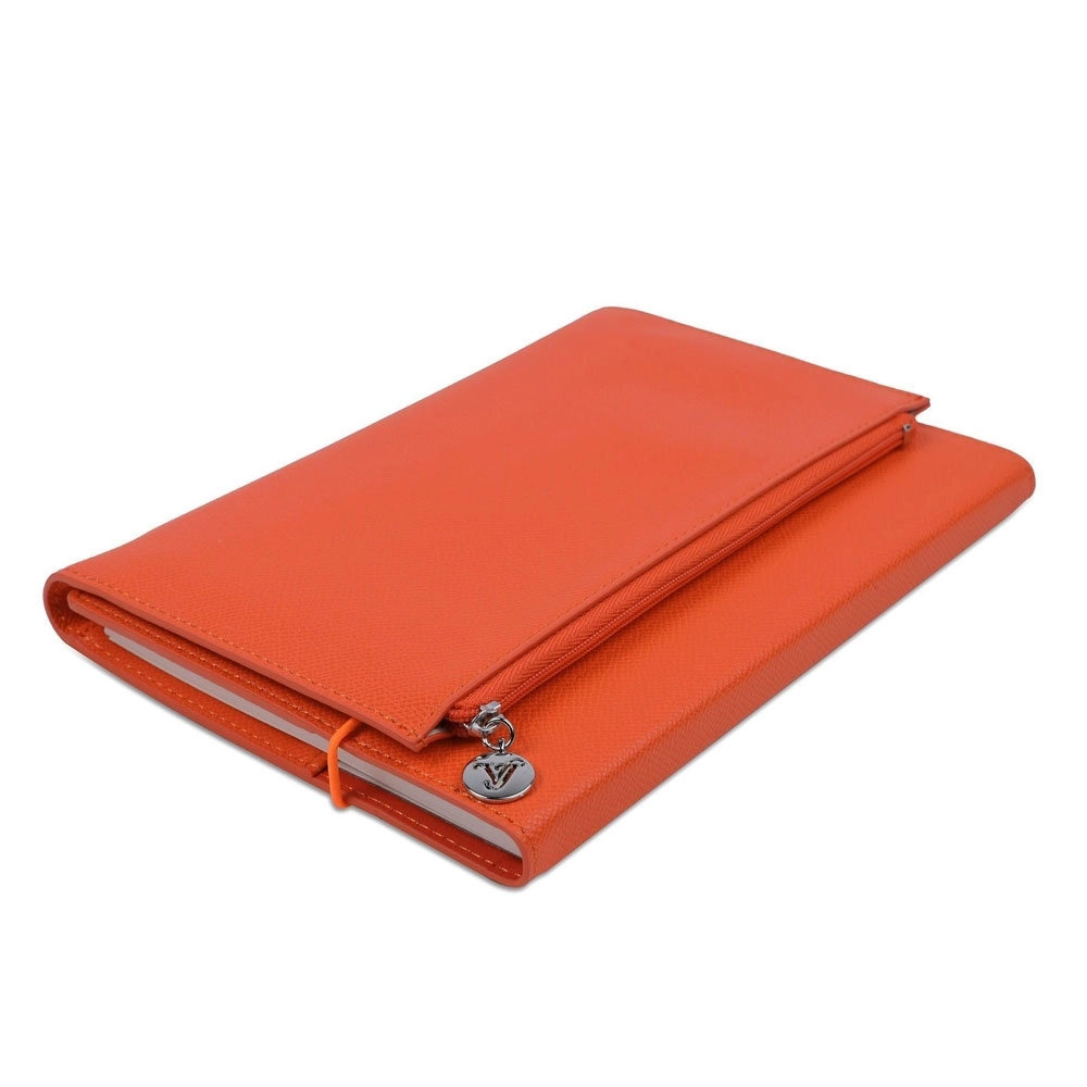 Victoria’s Journals Zipco Clutch Lastikli, Fermuarlı, Cepli, 14x20cm 96 Yaprak Çizgili Defter Turuncu 7379