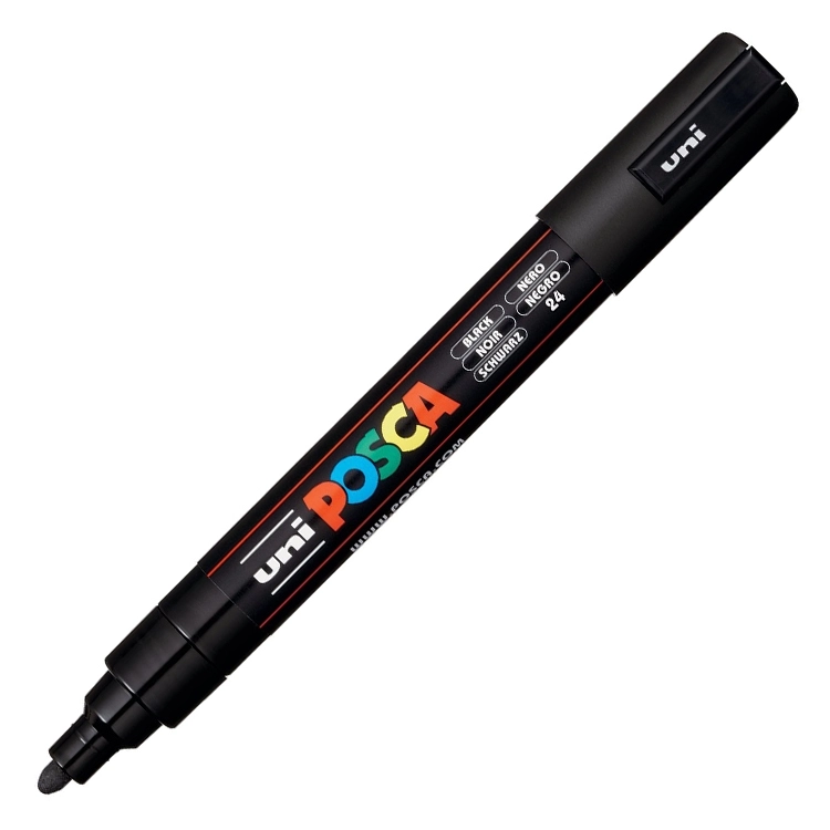 Uni Posca Pc-5m Boyama Markörü 1.8-2.5 Mm Siyah Kalem