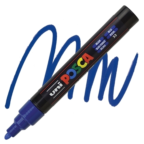 Uni Posca Pc-5m Boyama Markörü 1.8-2.5 Mm Lacivert Kalem