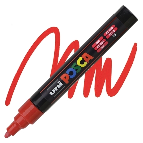Uni Posca Pc-5m Boyama Markörü 1.8-2.5 Mm Kırmızı Kalem