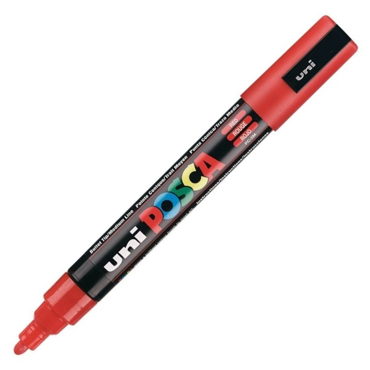 Uni Posca Pc-5m Boyama Markörü 1.8-2.5 Mm Kırmızı Kalem