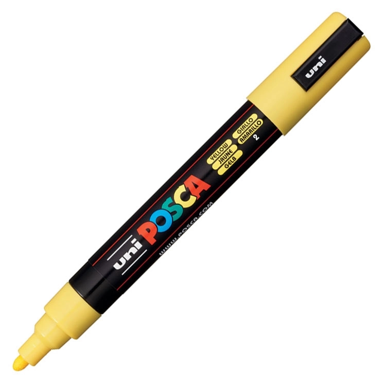 Uni Posca Pc-5m Boyama Markörü 1.8-2.5 Mm Sarı Kalem