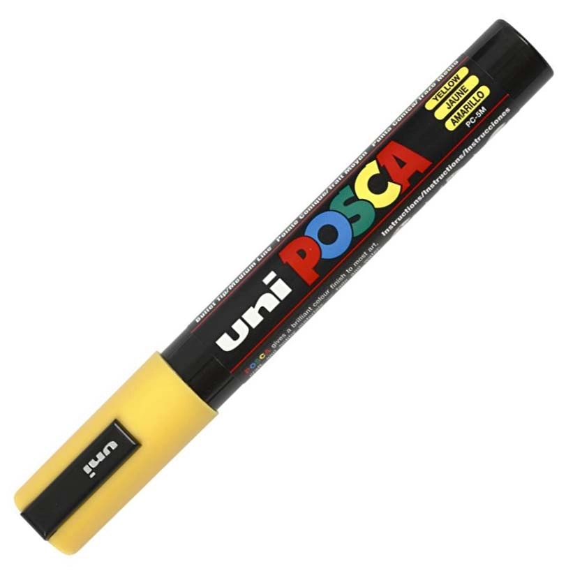 Uni Posca Pc-5m Boyama Markörü 1.8-2.5 Mm Sarı Kalem