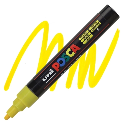 Uni Posca Pc-5m Boyama Markörü 1.8-2.5 Mm Sarı Kalem