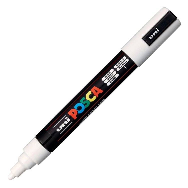 Uni Posca Pc-5m Boyama Markörü 1.8-2.5 Mm Beyaz Kalem