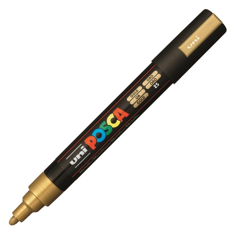 Uni Posca Pc-5m Boyama Markörü 1.8-2.5 Mm Altın Kalem