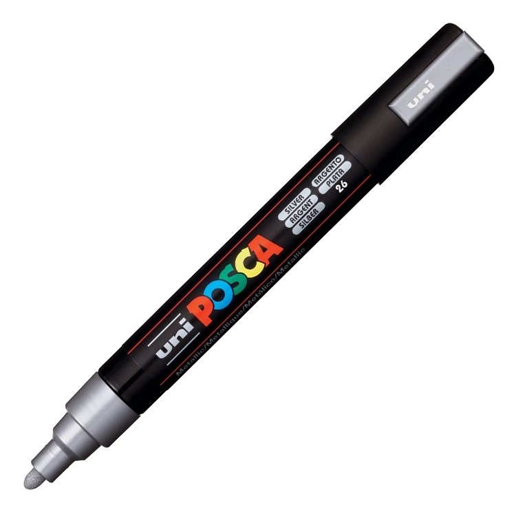 Uni Posca Pc-5m Boyama Markörü 1.8-2.5 Mm Gümüş Kalem