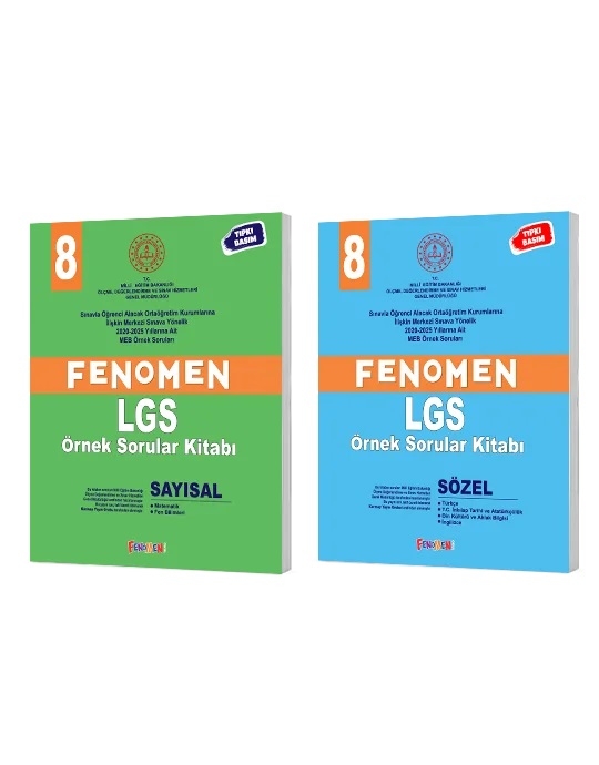 Fenomen 8 LGS Sözel – Sayısal Örnek Sorular Set