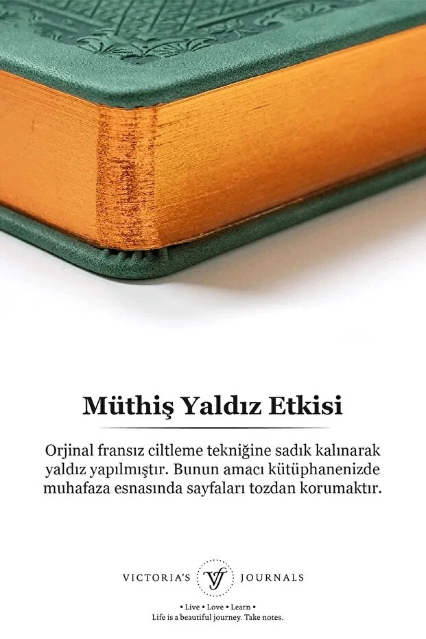 Victoria’s Journals Vintage Old Book Lined Journal Defter 12x17 cm 80 gr 160 Yaprak Çizgili Koyu Yeşil 3479