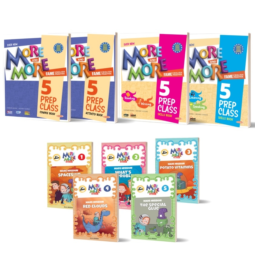 5.SINIF MORE & MORE PREP CLASS COURSE BOOK & ACTIVITY BOOK & 5’Lİ HİKAYE SETİ KUTULU & SKILLS BOOK (READING & WRITING) & SKILLS BOOK (LISTENING & SPEAKING) (5’Lİ SET)