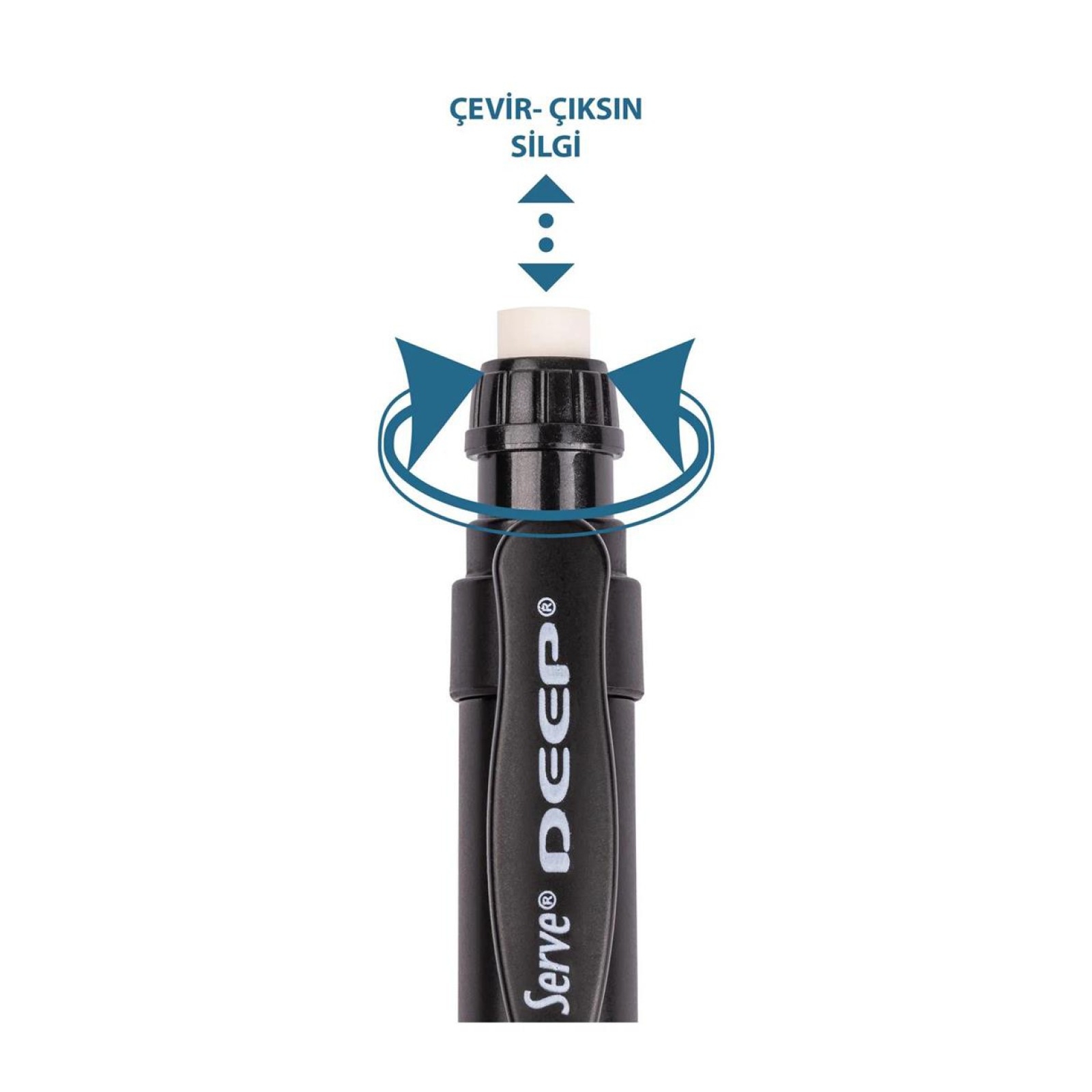 Serve Deep Versatil Uçlu Kalem 0.7mm - Metalik Siyah