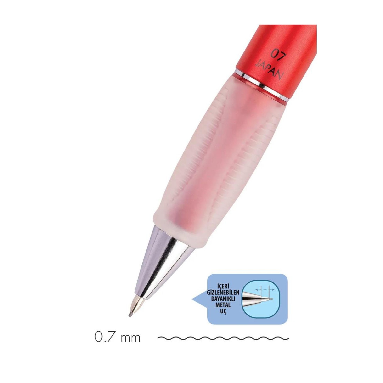 Serve Deep Versatil Uçlu Kalem 0.7mm - Metalik Kırmızı