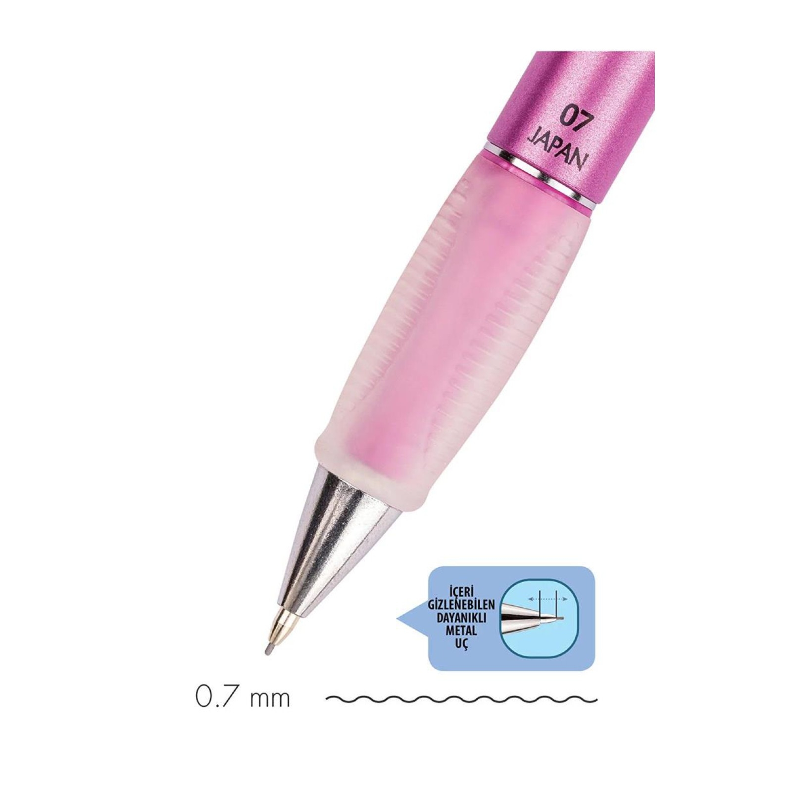 Serve Deep Versatil Uçlu Kalem 0.7mm - Metalik Pembe
