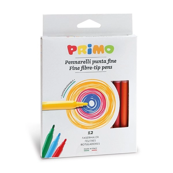 Primo İnce Uçlu Yıkanabilir Keçeli Kalem 12 Renk