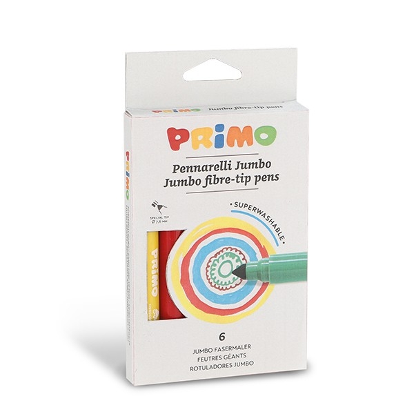 Primo Jumbo Boy Yıkanabilir Keçeli Kalem 6 Renk