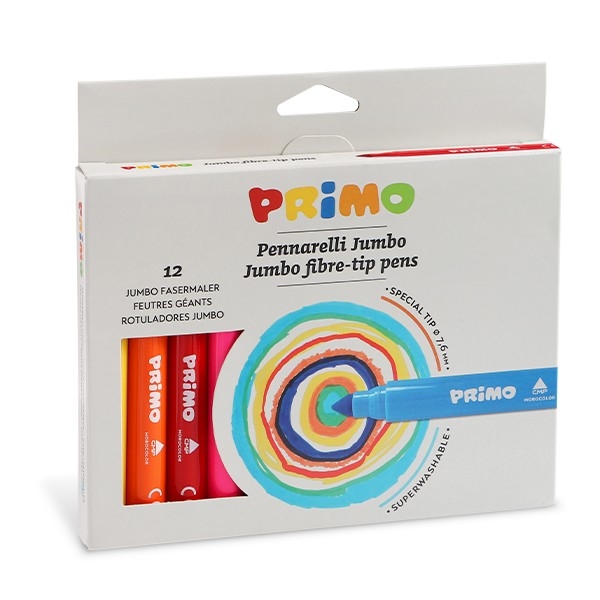 Primo Jumbo Boy Yıkanabilir Keçeli Kalem 12 Renk