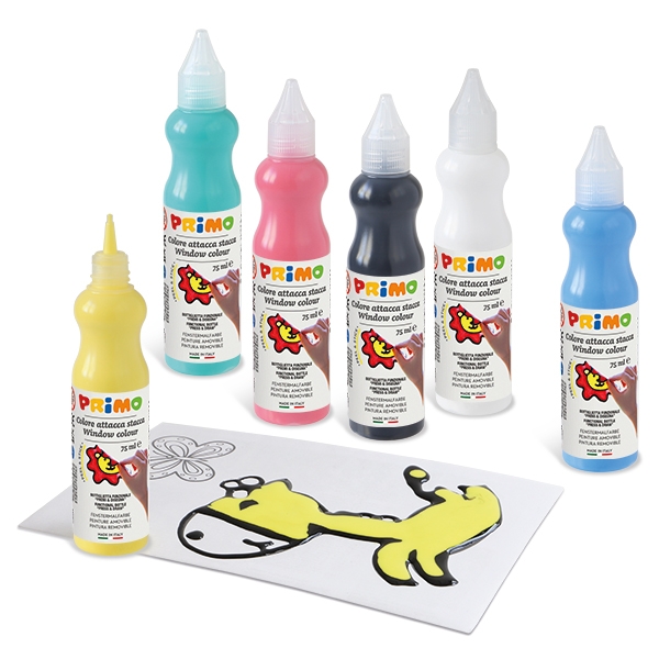 Primo Çıkarılabilir Cam Boyası 6 Renk 75 ml