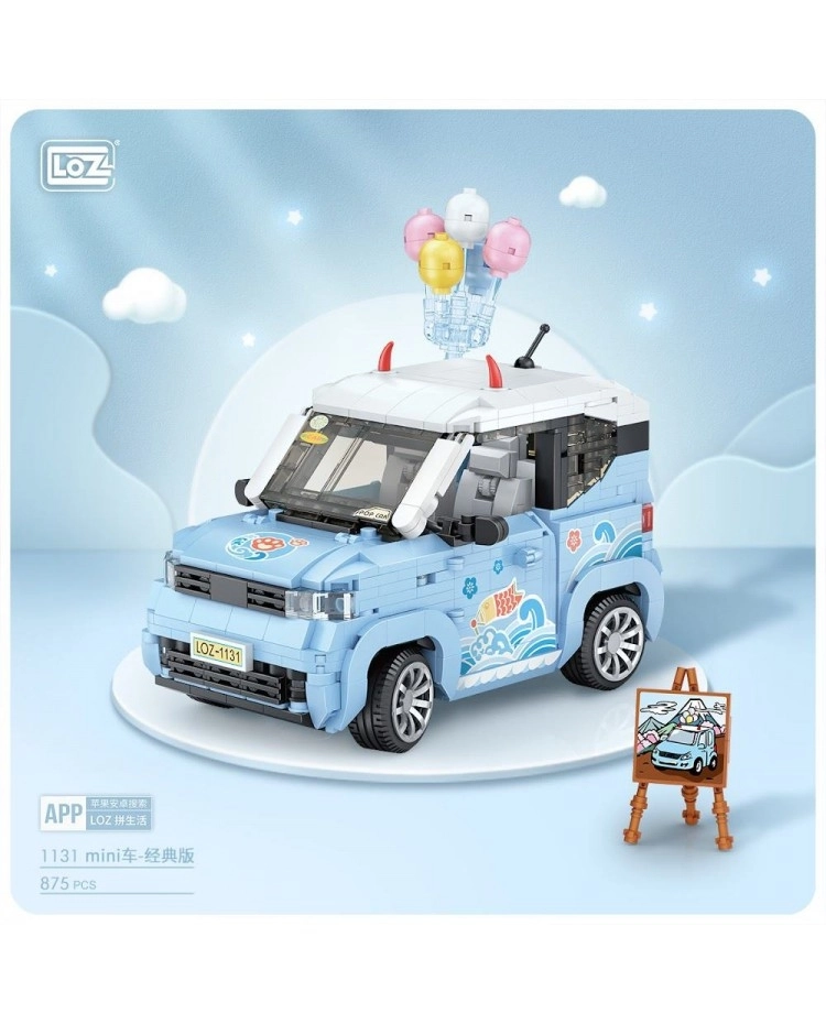 Vagon Life LOZ Balon Arabası Mavi 875 Parça Mini Block Yapım Seti Dekoratif Lego Araç Oyuncak