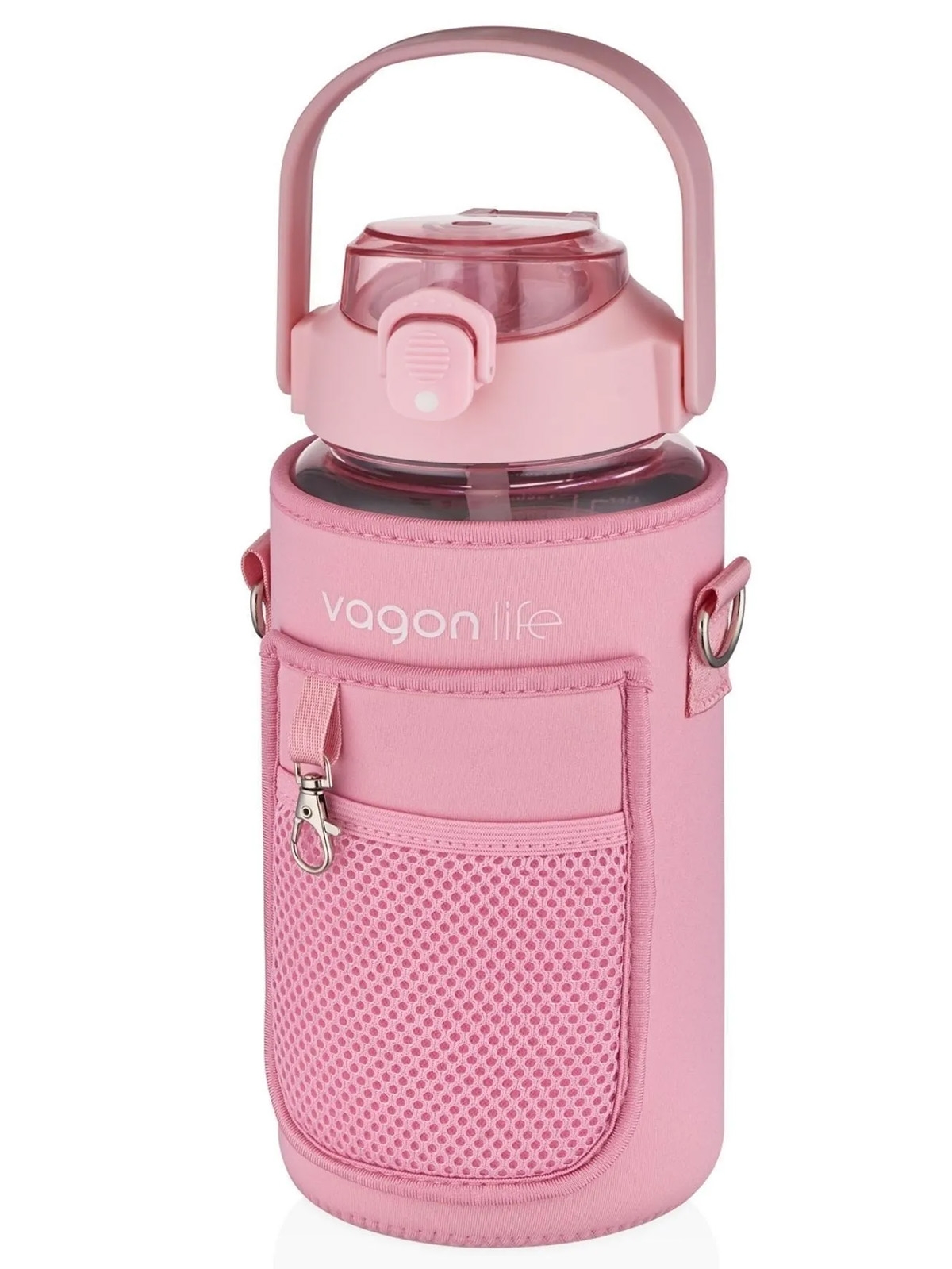 Vagonlife Tritan Kılıflı Pipetli Matara VGN2115 1500 Ml Pembe