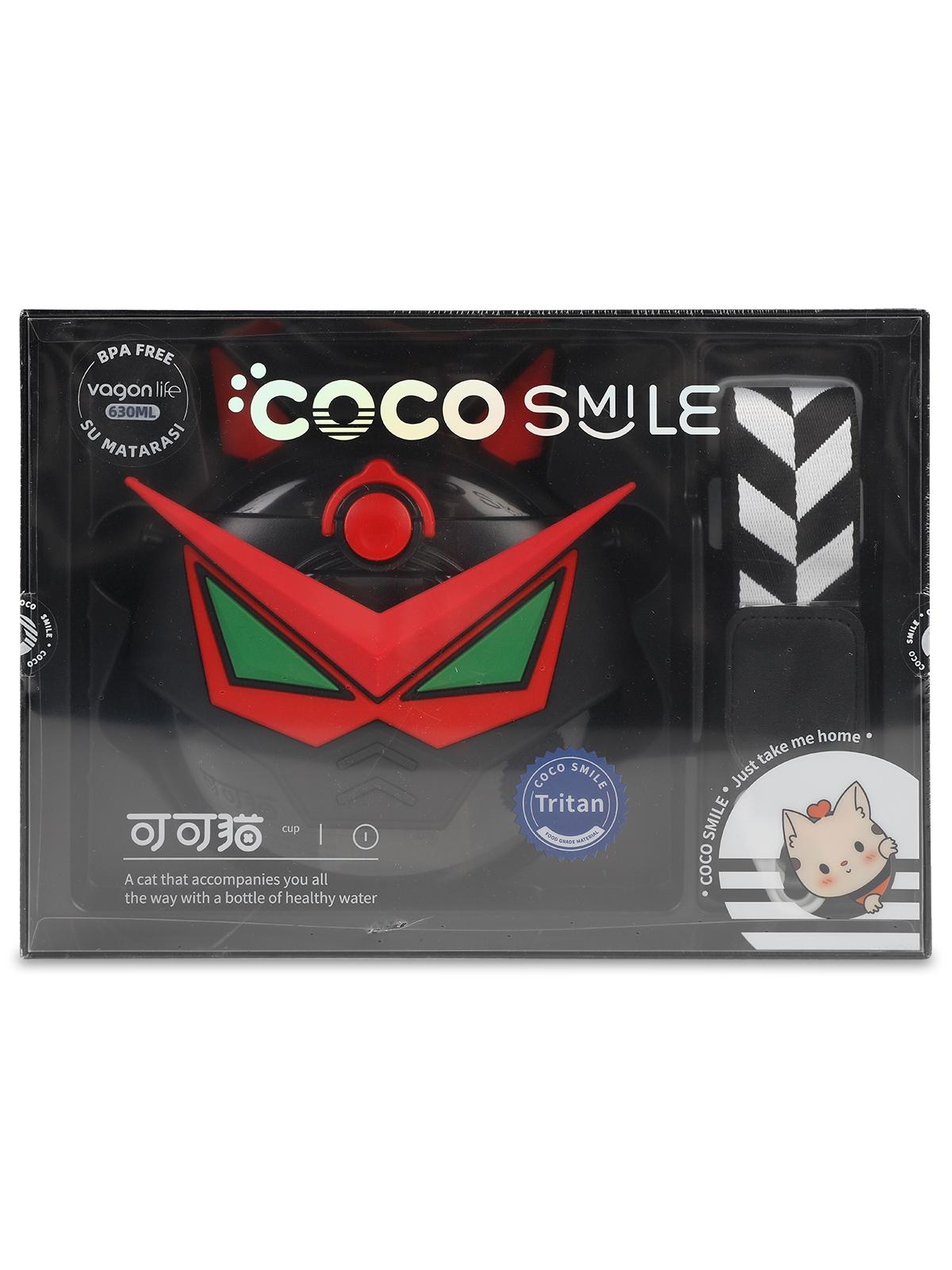 Vagonlife Cocosmile Robot Tema Kılıflı Tritan Çocuk Matarası 630 ml Siyah