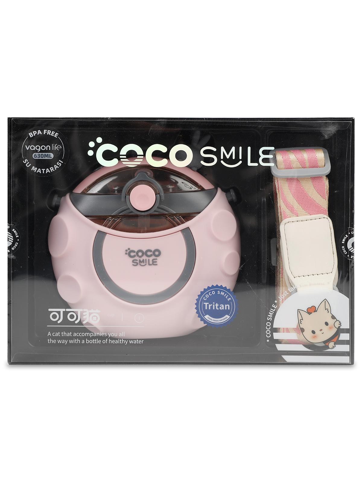 Vagonlife Cocosmile Uzay Tema Kılıflı Pipetli Tritan Çocuk Matara 630 ml Pembe