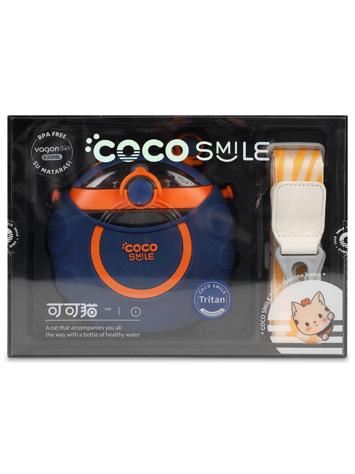 Vagonlife Cocosmile Uzay Tema Kılıflı Pipetli Tritan Çocuk Matara 630 ml Mavi