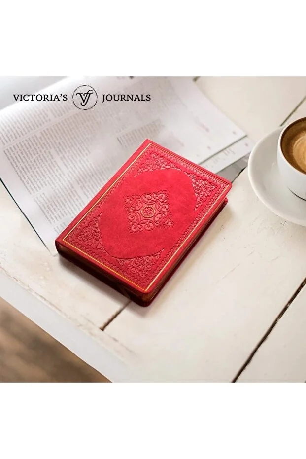 Victoria’s Journals Vintage Old Book Lined Journal Defter 12x17 cm 80 gr 160 Yaprak Çizgili Kırmızı 1187