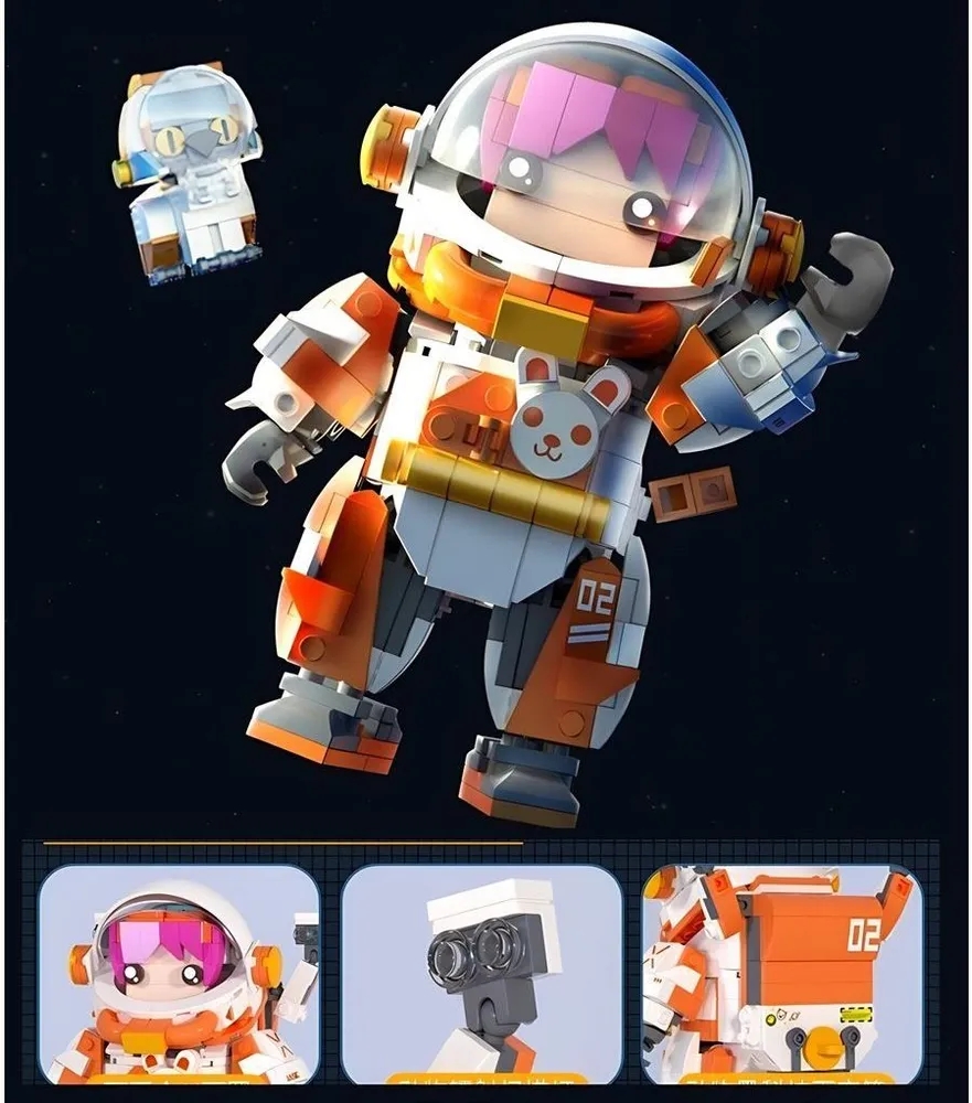 Vagonlife Jaki Astronaot Team X-pet  Astronot ve Evcil Hayvanı Yapı Blok Seti JK9108 Uzay Serisi